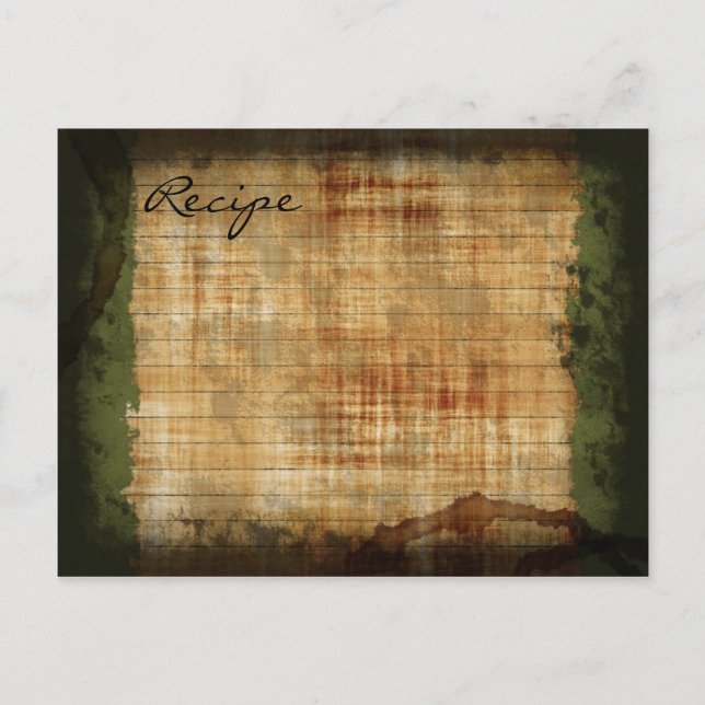 Recipe Card - weathered with stains (Front)