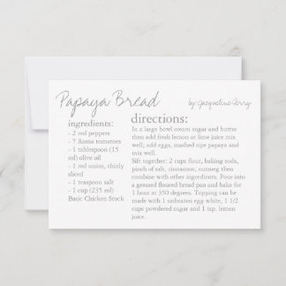 Recipe Card | Your Recipe Grey