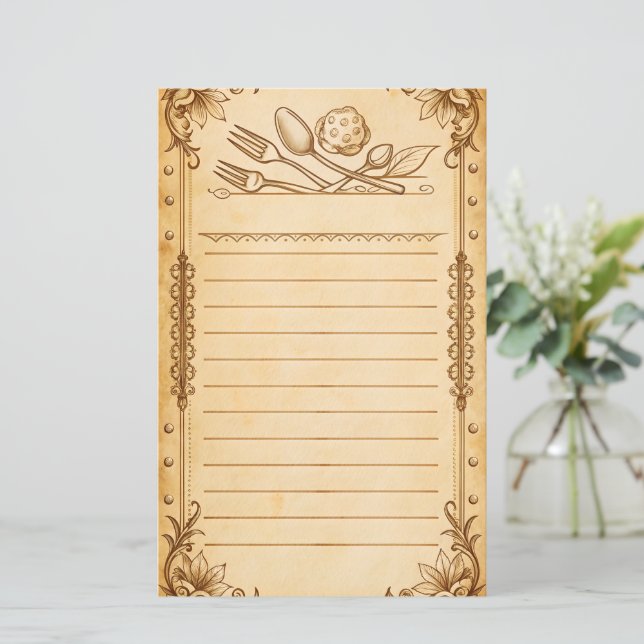  Recipe Cards recipe menu, blank list (Standing Front)