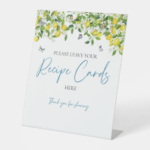 Recipe Cards Sign Summer Lemons Bridal Shower