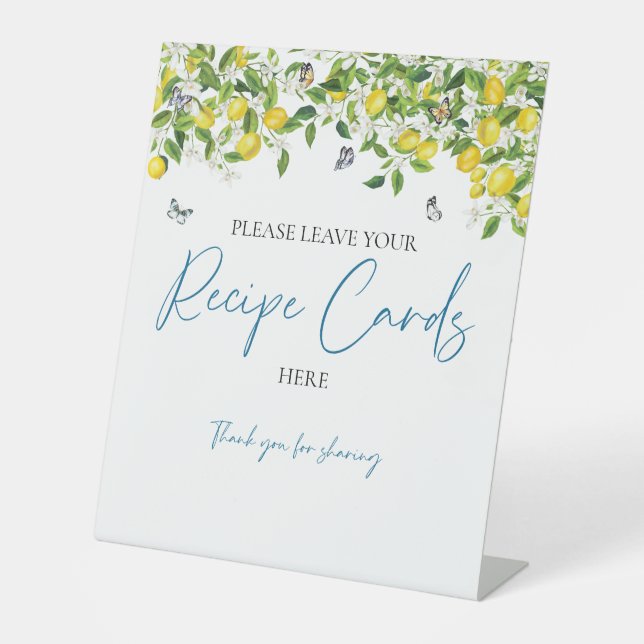 Recipe Cards Sign | Summer Lemons Bridal Shower (Front)