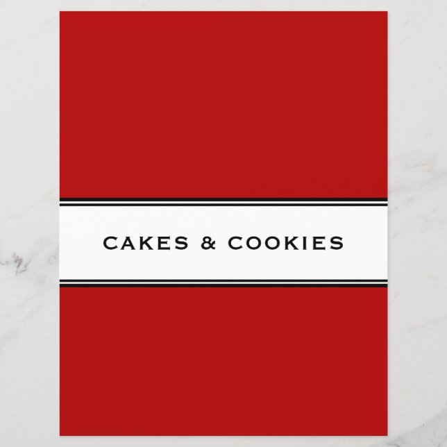 Recipe Chapter | Cakes Cookies | Red Black & White (Back)