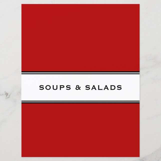 Recipe Chapter | Soup & Salad | Red Black & White (Back)