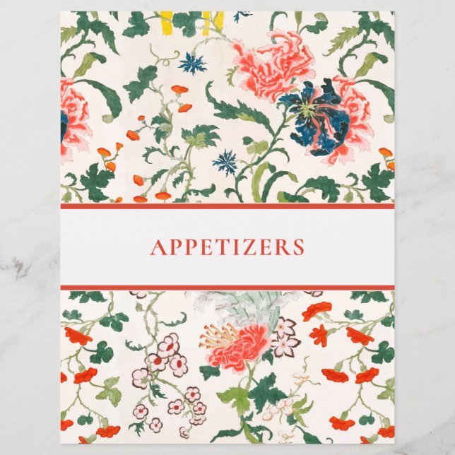 Recipe Chapter | Stylish Floral | Appetizers (Back)