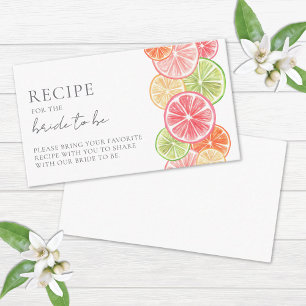 Recipe Citrus Bridal Shower Enclosure Card