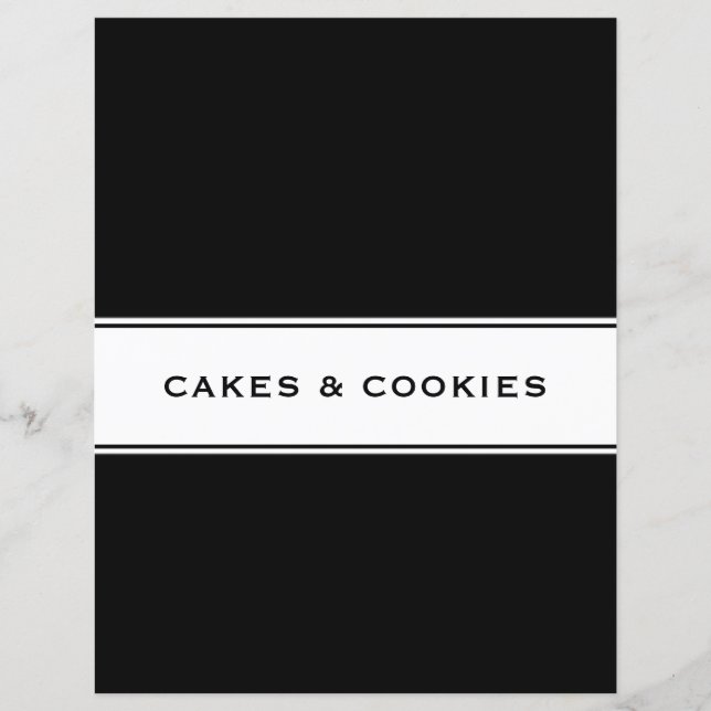 Recipe Cookbook Chapter Divider | Cakes & Cookies (Front)