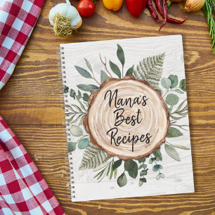 Recipe Cookbook Organiser Rustic Wood Notebook