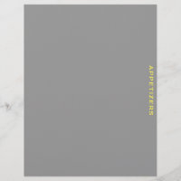 Recipe Divider | Appetizers | Grey & Yellow