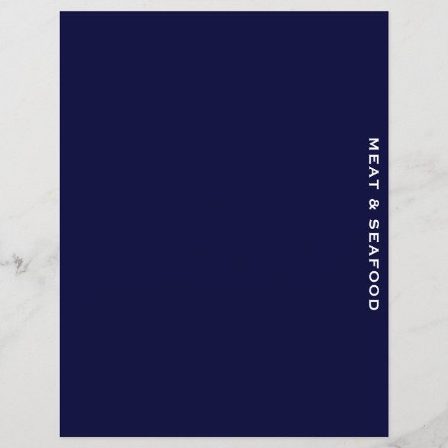 Recipe Divider | Blue & White | Meat & Seafood (Front)