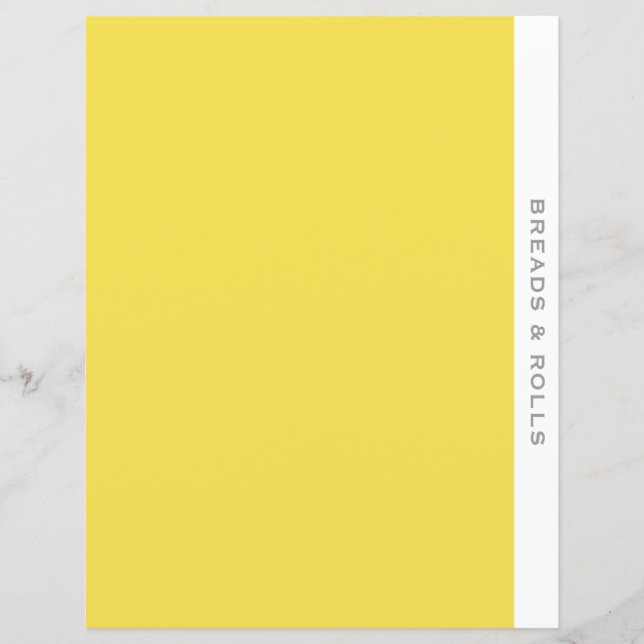 Recipe Divider | Breads & Rolls | Simple Yellow (Front)