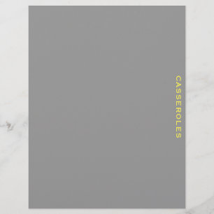 Recipe Divider Casseroles Grey & Yellow