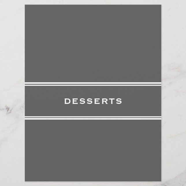 Recipe Divider | Desserts | Grey (Back)