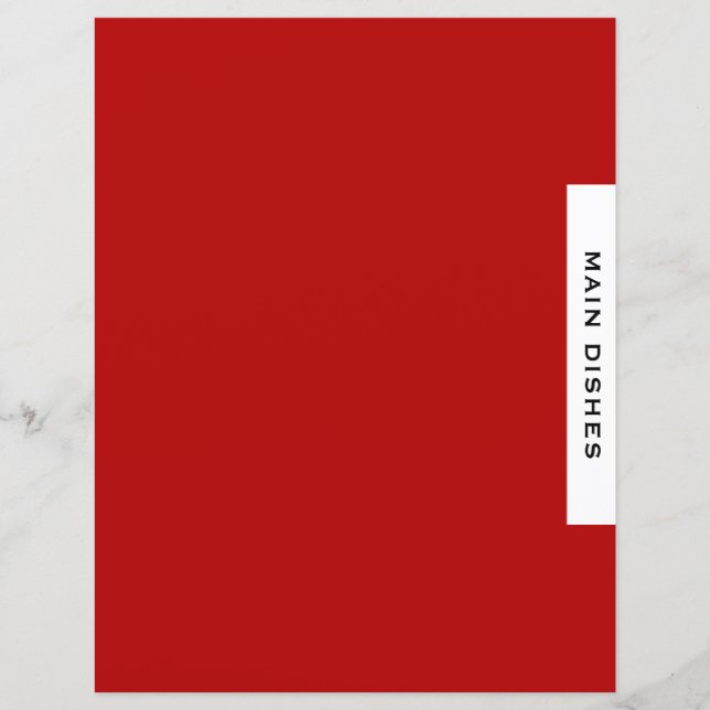 Recipe Divider | Main Dishes | Red Black & White (Front)