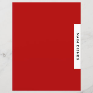 Recipe Divider Main Dishes Red Black & White