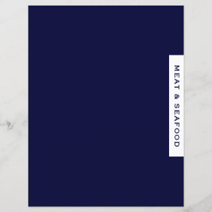 Recipe Divider   Meat & Seafood   Navy & White