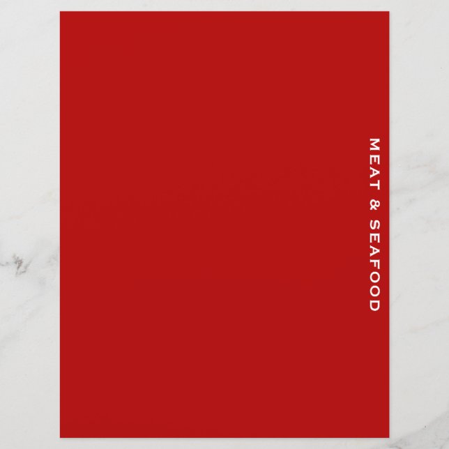 Recipe Divider | Meat & Seafood | Simple Red (Front)