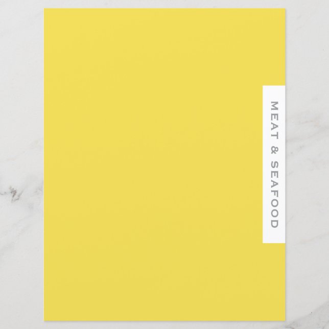 Recipe Divider | Meat & Seafood | Simple Yellow (Front)