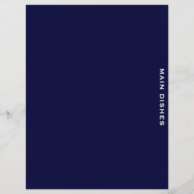Recipe Divider | Navy Blue & White | Main Dishes (Front)