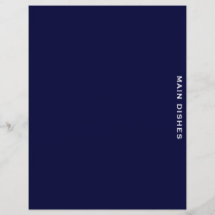 Recipe Divider Navy Blue & White Main Dishes