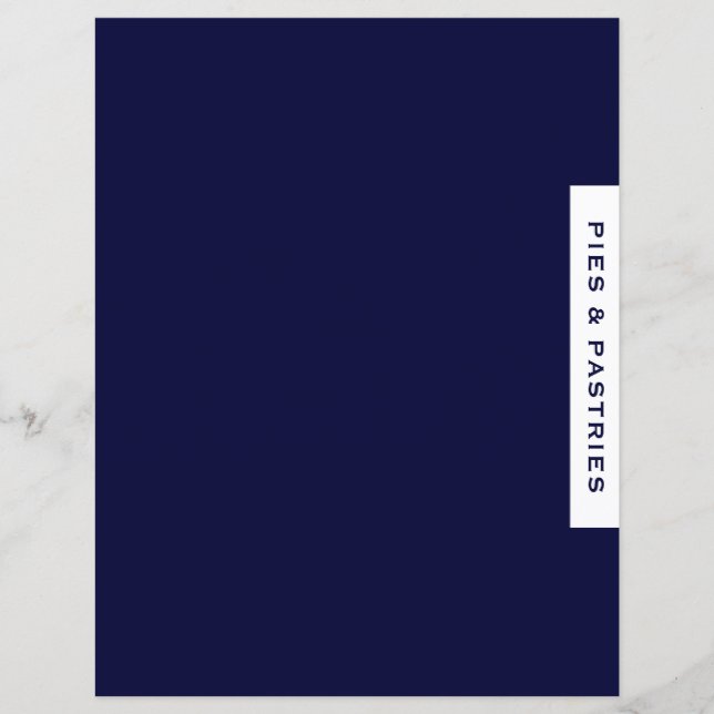 Recipe Divider | Pie & Pastry | Navy & White (Front)