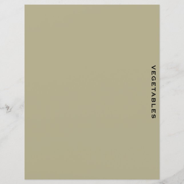 Recipe Divider | Sage & Black | Vegetables (Front)