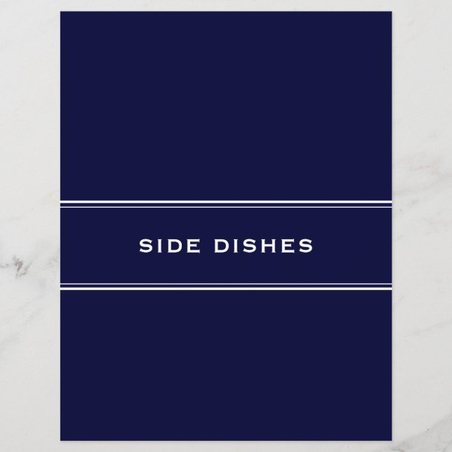 Recipe Divider Side Dishes Navy Blue (Front)
