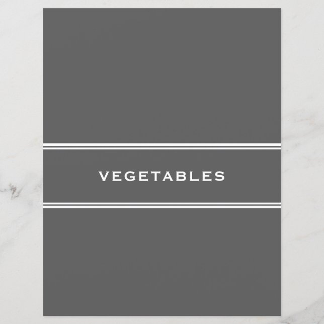 Recipe Divider | Vegetables | Grey (Front)