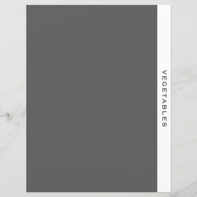 Recipe Divider | Vegetables | Grey & White (Front)