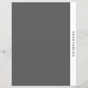 Recipe Divider Vegetables Grey & White