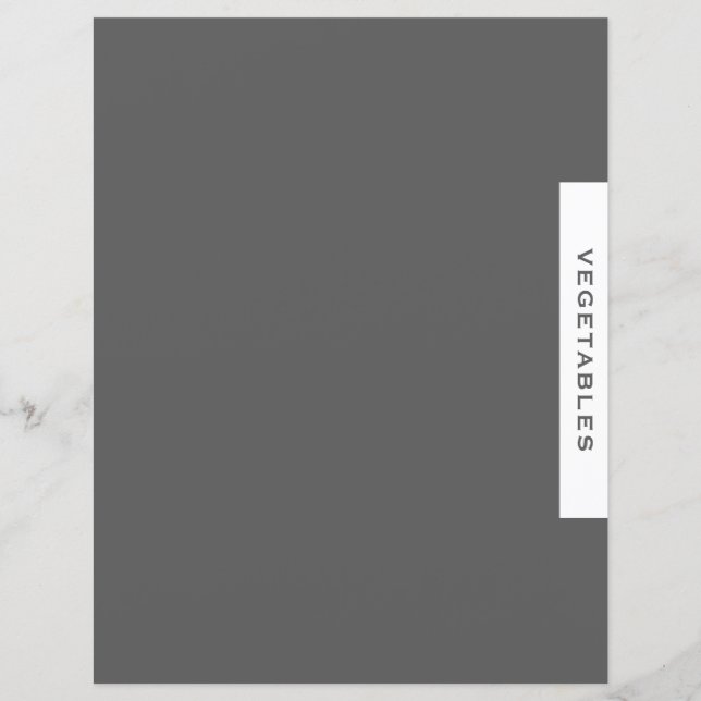 Recipe Divider | Vegetables | Grey & White (Front)