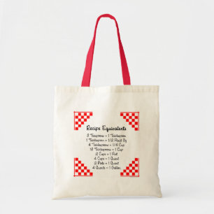 Recipe Equivalents Kitchen Helper Tote Bag