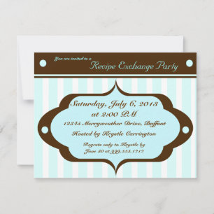 Recipe Exchange Party Invites with Recipe Card