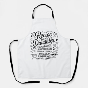 Recipe for a Daughter Kitchen Love, Joy & Courage  Apron