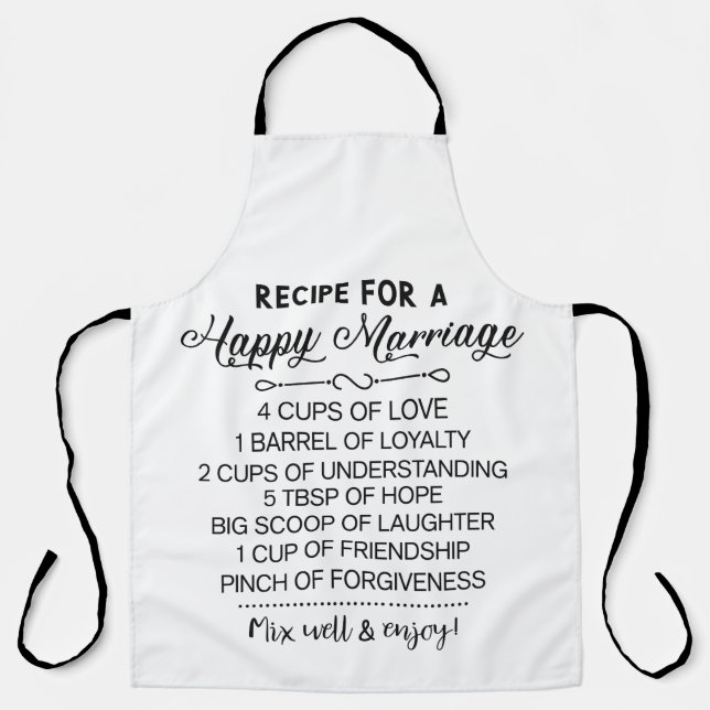 Recipe for a Happy Marriage Apron (Front)