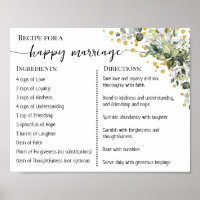 Recipe for a Happy Marriage Newlyweds Eucalyptus