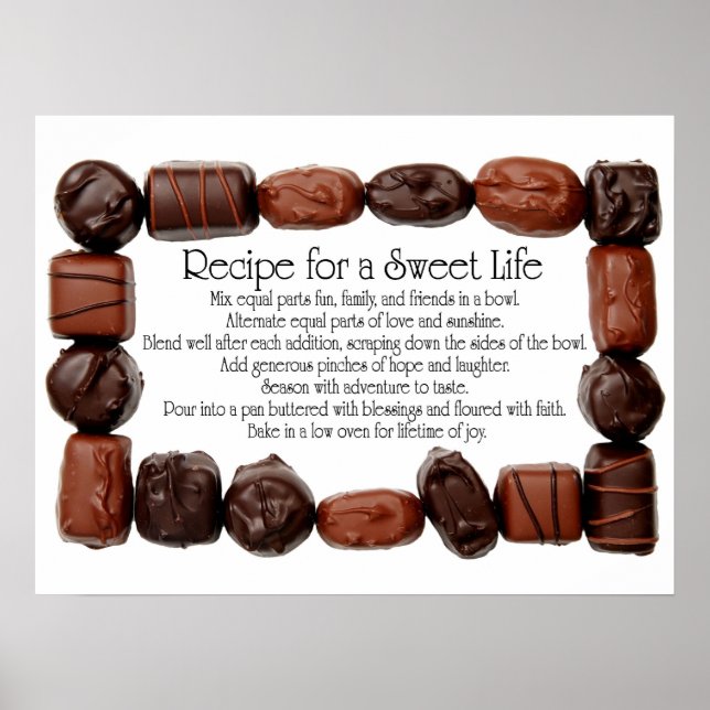 Recipe for a Sweet Life Candy Frame Poster (Front)