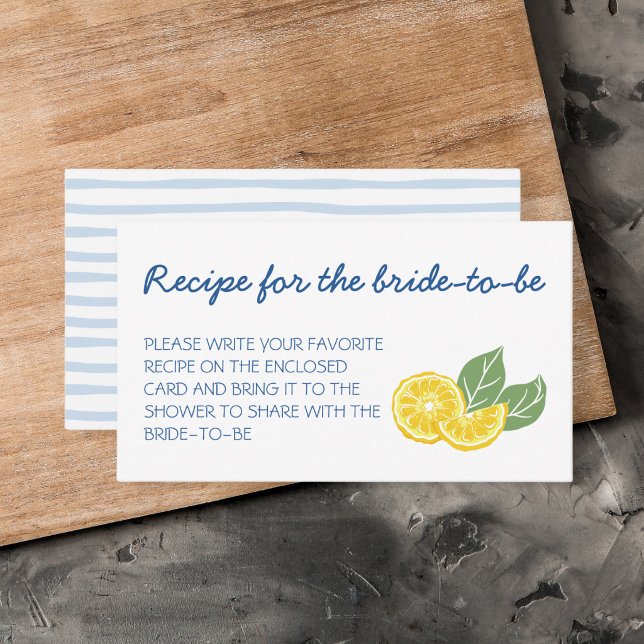 Recipe For Bride Amalfi Coast Lemon Card (Recipe For Bride Amalfi Coast Lemon Note Card)