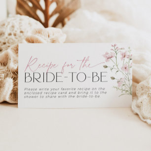 Recipe for Bride Request Blush Pink Wildflower Enclosure Card