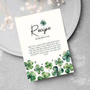 Recipe For Bride St. Patrick's Day Bridal Shower Enclosure Card