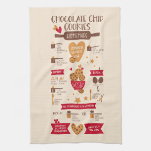 Recipe for Chocolate Chip Cookies Tea Towel