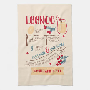Recipe for eggnog  tea towel
