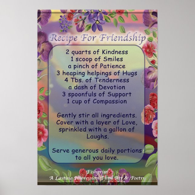 Recipe for Friendship Poster (Front)