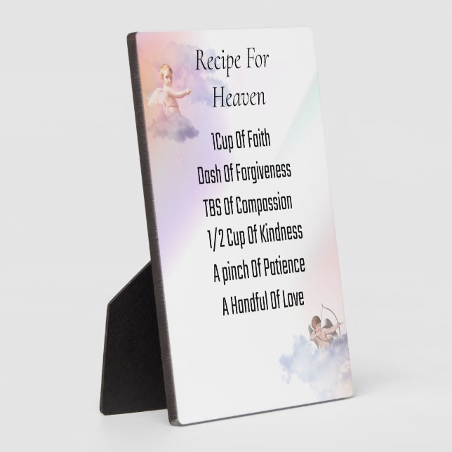 Recipe For Heaven Tabletop Plaque with Easel (Side)