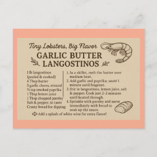 Recipe for langostinos holiday postcard