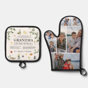 Recipe for the Best Grandma   7 Photo Oven Mitt & Pot Holder Set