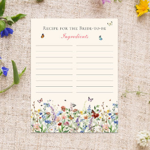 Recipe For The Bride Bohemian Wildflowers Postcard