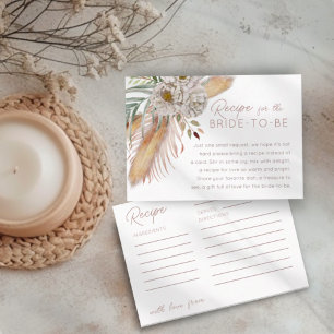 Recipe for the Bride Boho Floral  Enclosure Card