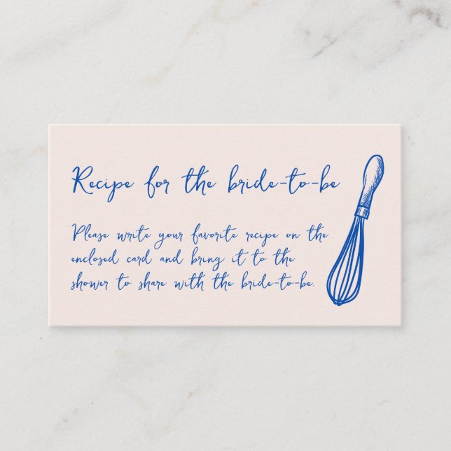 Recipe For The Bride Kitchen Bridal Shower Enclosure Card (Front)