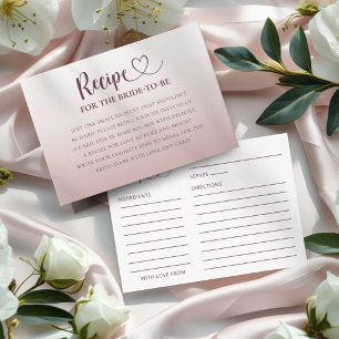 Recipe for the Bride Modern Rose Gold  Enclosure C Card