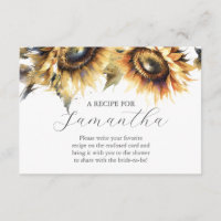 Recipe For The Bride Sunflower Theme